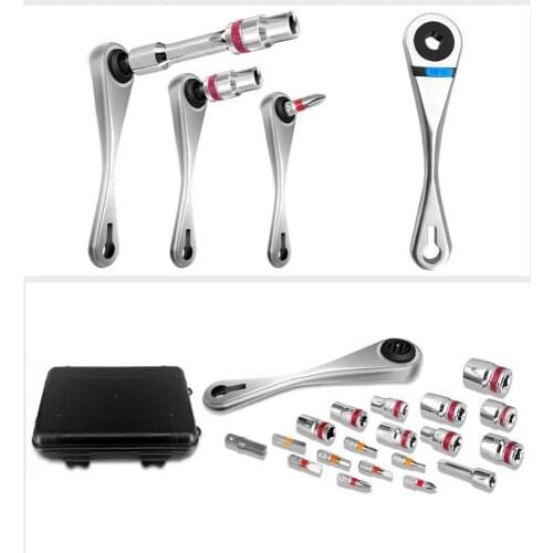 1/4 Inches Mini Quick Ratchet Wrench Set CRV Alloy Bicycle Repair Tools Kit Multifunctional Ratchet Mechanical Torque Spanner