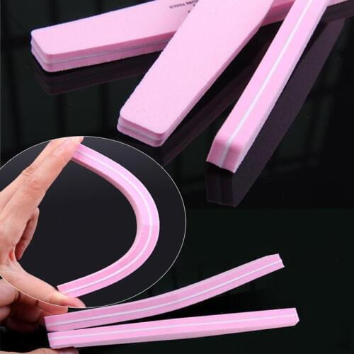 1 PCS New Nail File 100/180 Buffer Sanding Washable Manicure Tool Nail Art Polish Sandpaper Strip Bar Set Polishing File Tools