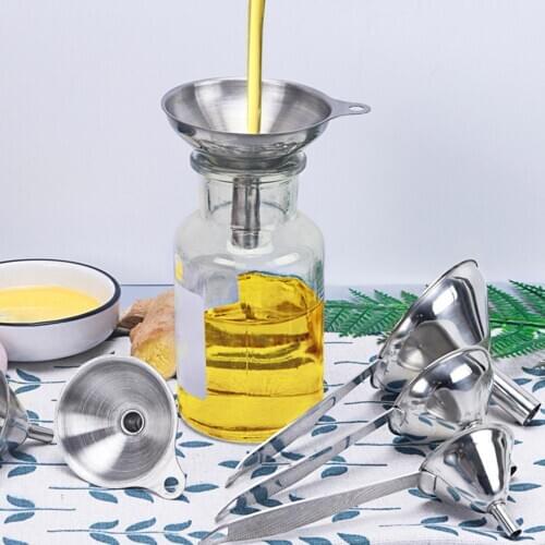3Pcs/Set Stainless Steel Funnel Filter Kitchen Oil Liquid Funnel Wide Mouth Strainer for Canning Kitchen Gadgets Tools
