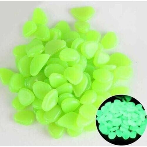 50PC Garden Pebbles Luminous Stones Glow in the Dark Walkway Path Lawn Yard Farm