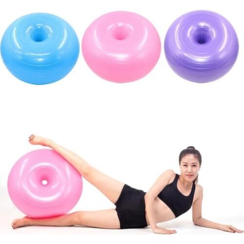 50cm Doughnut Yoga Ball Thickened Explosion Proof Home Gym Yoga Ball Fitness Stability Balance Workout Pilates Training Ball