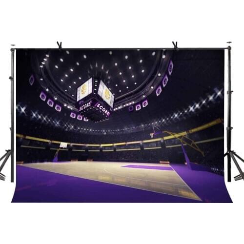 7x5ft Basketball Court Backdrop Purple Cool Luxury Basketball Court Photography Background and Studio Photography Backdrop Props