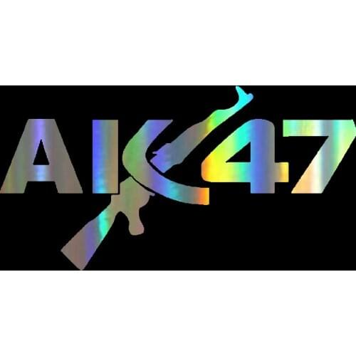 AK 47 funny car sticker vinyl decal silver/black car auto stickers for car bumper window car decorations