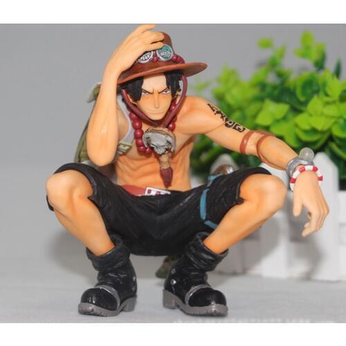 Anime Art Of the King Squatting Portgas·D· Ace One Piece Action Figure Fire fist PVC Cartoon Figurine Collectible Model Toy Gift