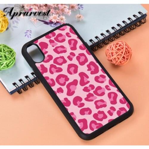 Aprarvest Pink Cheetah Leopard Print Aesthetic Silicone Phone Case Cover For iPhone 6 6S 7 8 PLUS X XS XR 11 12 MINI PRO MAX