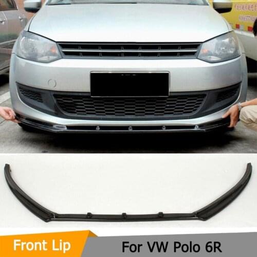Carbon fiber auto car front bumper lip spoiler for VW POLO 6R Hatchback Non GTI 2011 2012 2013