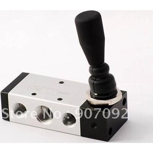 Free Shipping Two Position Five Way Air Hand Operated Lever Valve G1/2'' With Lock Type 4H410-15L Manual Control 5pcs In Lot