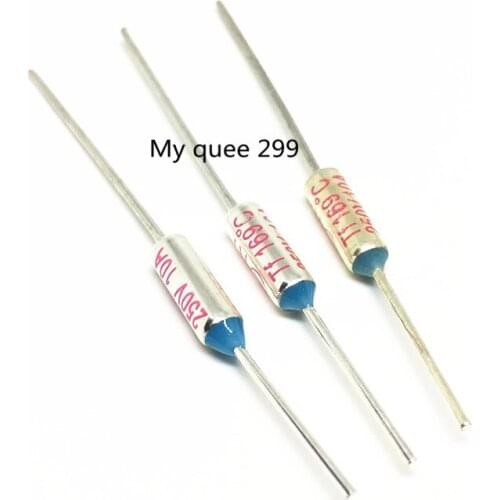 Free Shipping RY 100pcs/lot New Micro thermal fuse 10A 250V RY 169 Degrees Tf 169 C Mini temp fuse metal shell Thermal Cutoff