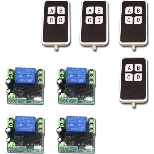 Wireless Remote Control Switch Wireless Remote Controller Systerm DC12V Mini 10A Relay Receiver + Transmitter 315Mhz/433Mhz
