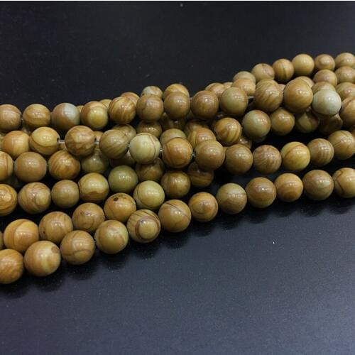 1 Strand Wood Pattern Stone Beads 4-12mm Buddhism Jewelry Accessories Beads Women/Men Diy Round Charm Spacer Findings Ornamental