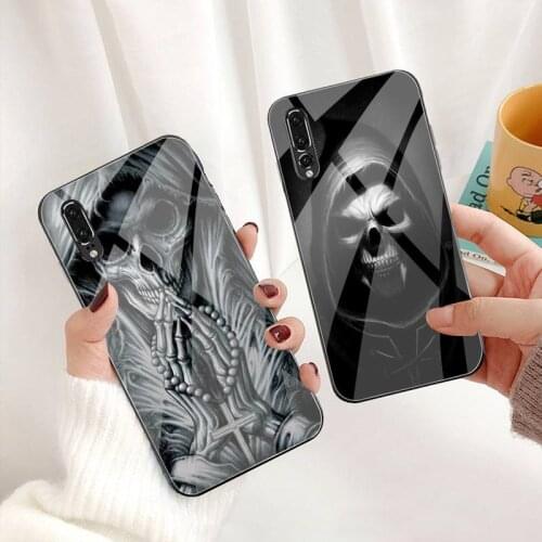 Grim reaper skull skeleton Phone Case Tempered Glass For Huawei P30 P20 P10 lite honor 7A 8X 9 10 mate 20 Pro