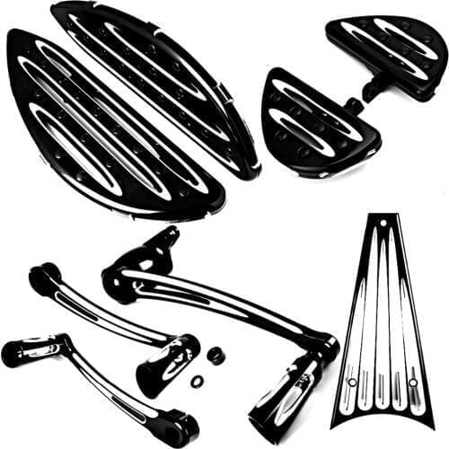 Black Shallow Cut Floorboards&Shift Lever&Brake Shift&Billet Frame Pack For Harley FLH/T FLHR FLHX 2014 2015 2016