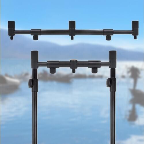 Aluminum Alloy Reservoir Folding 3 Head Fishing Rod Holder Retractable Fishing Rod Buzz Bar Pole Stand Fish Tool Accessories