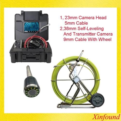38mm Sewer Drain camera with 512hz transmitter sonde endoscope inspection camera Self-leveling Sewer Cameras with meter counter