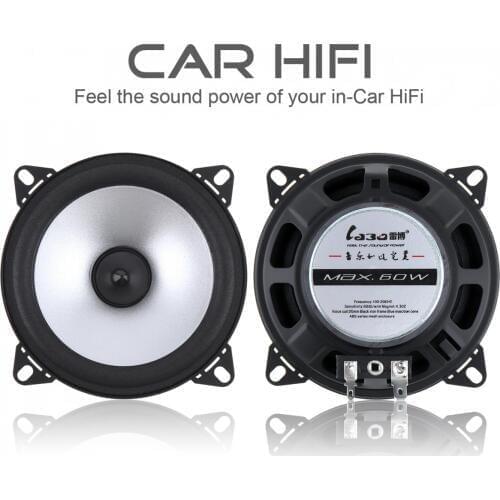 2pcs 4 Inch 60W 88dB 2 Way Car Coaxial Speaker 12V Vehicle Door Auto Audio Music Stereo Full Range Frequency Hifi Speakers