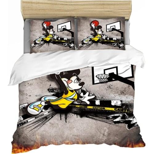 Disney Couple Cute Mickey Minnie Cartoon Bedding Double King Odd-even Duvet Bed Cover Pillowcase Girl Boy Gift Bedroom Decor