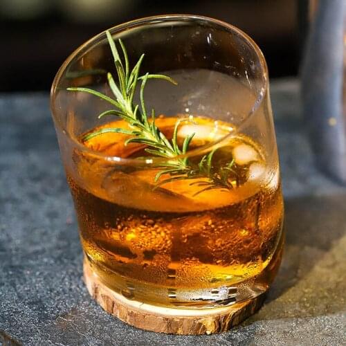 Creative Tumbler Cup Lead-free Glass Water Cups Classical Whiskey Thick Bottom Round Wine Champagne Glass Spirit Glass Drinkare