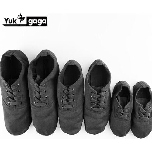 Womens Jazz Slip on Sneakers Canvas Leather Dancing Shoes for Men Adult Kids Girls Black sports Boots Jazz Dance Shoes