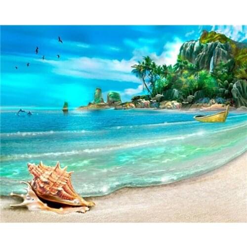 Handmade needlework diy diamond painting kit diamond embroidery full rhinestones diamond painting Conch & blue sea 5339R