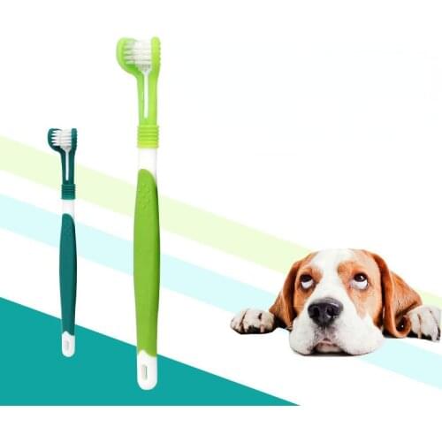 New Pet Products Pet Toothbrush Three-head Toothbrush Multi-angle Toothbrush Dog Toothbrush Cat Toothbrush Dog Supplies