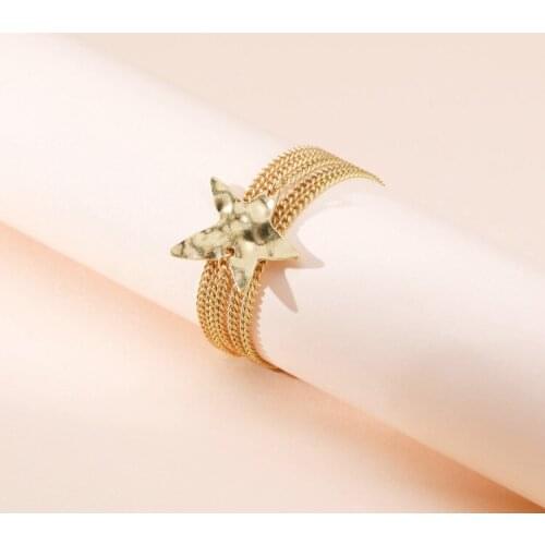 New Alloy Bracelet Creative Geometric Five-pointed Star Bracelet Multilayer Thin Chain Magnetic Buckle Bracelet Wholesale