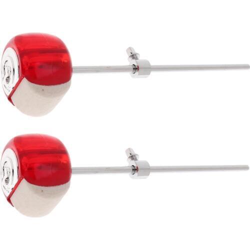 2pcs Bass Drum Pedal Beater Percussion Instrument Parts, Red