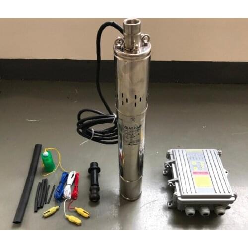 400W DC36V Free Shipping Solar Pump Submersible Deep Well Pump with MPPT Controller for Garden Watering 3SSH1.6/80-D36/400S