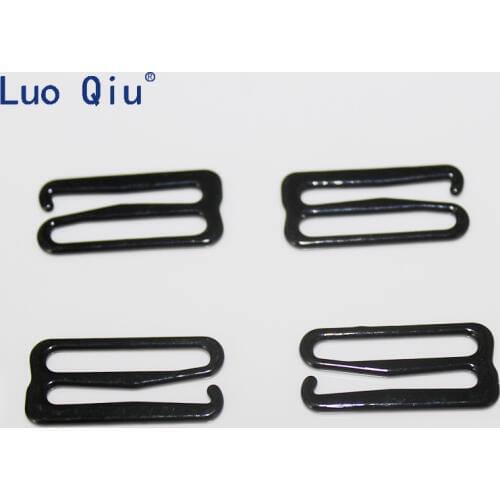 Luo Qiu 20pcs/lot metal alloy nylon coated bra strap hooks clasp adjustment 9 buckle bra making Wholesale