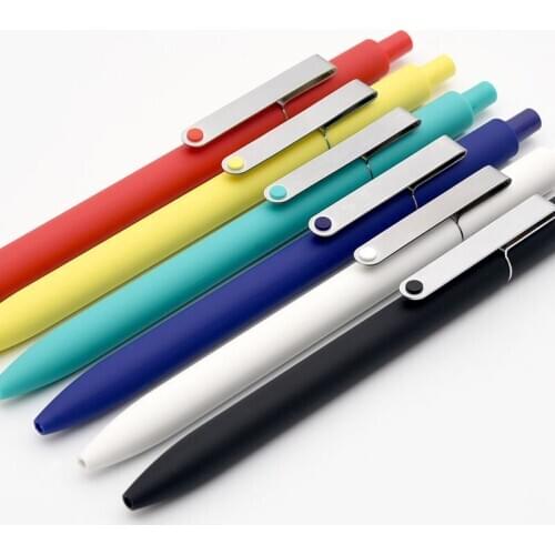 Gel Ink Pen KACO Click Ballpoint Pen 6 Colors for Choose 0.5mm Black Ink Metal Clip Neutral Pens School Office Supplies