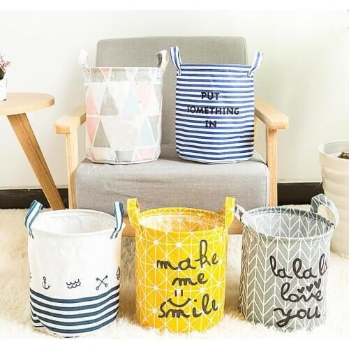Folding Laundry Basket Storage Barrel Standing Toys Clothing Storage Bucket Laundry Organizer Holder Pouch Household