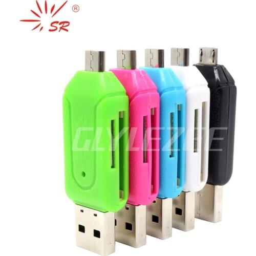 SR 2 in 1 USB OTG Card Reader Universal Micro SD USB 2.0 Card Lector De Dni Adattatore Micro USB Adapter for PC Laptop Android