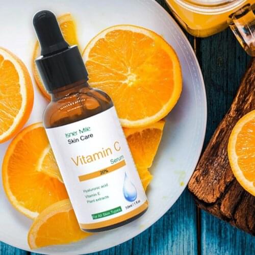 Vitamin C Facial Serum Natural Organic Face Skin Hyaluronic Anti Aging Oil Control Nutritive Essence Liquid Moisturizing Beauty