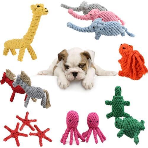 Dog Rope Toys Animal Design Double Knot Cotton Dog Rope Toys Durable Chew Toys Training Teething Toys for Small to Medium Puppy