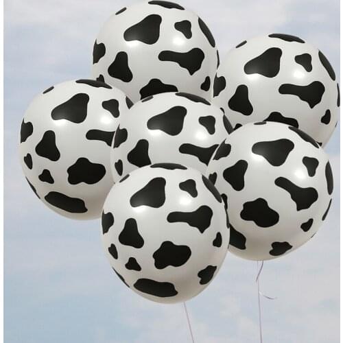 10pcs/lot Latex Cow Balloons 12 Inch Cow Print Pattern Balloon for Birthday Party Decoration Farm Theme Decor Kids Toy Gifts