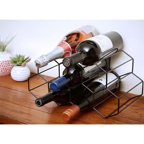 High Quality Golden Wine Rack Decoration Nordic Creative Wrought Iron Wine Rack For Living Rooms Offices Wine Bottle Holder