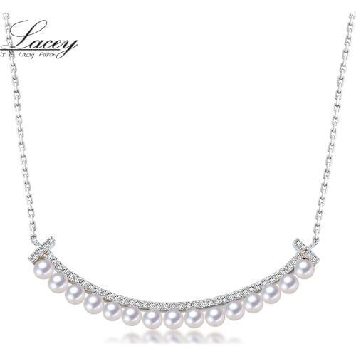 925 setrling silver jewelry smile pearl necklace pendant,natural freshwater pearl chocker necklace pendant nice gifts for women