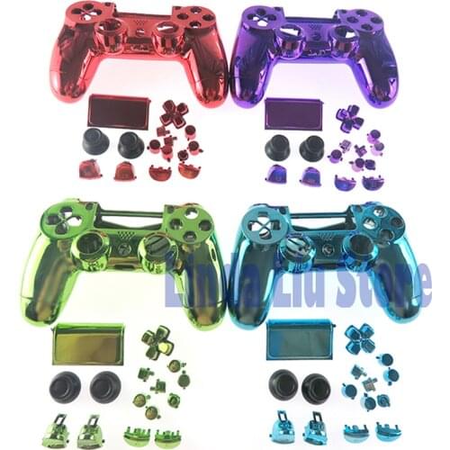 8sets for ps4 pro jds040 jdm040 Full Housing Case Chrome Shell Cover Replacement For Playstation 4 PRO JDS 040 V2 Controller