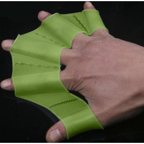 1Pair Unisex Frog Type Silicone Girdles Swimming Hand Fins Flippers Finger Webbed Gloves Paddle Water Sports