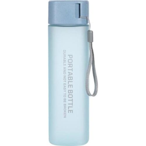 1Pc 500ml Water Bottle Square PP Matte Water Cup Outdoor Cold Juice Water Sports Cup With Portable Milk Rope Bottles