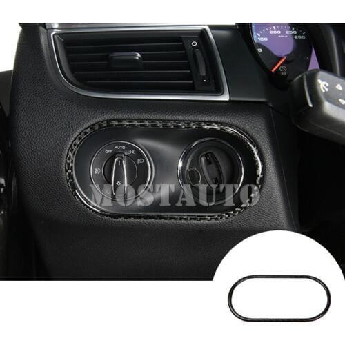 For Porsche Macan Carbon Fiber Headlight Switch Button Trim Cover 2014-2018 1pcs Car Accessories Interior Car Decor Car Trim