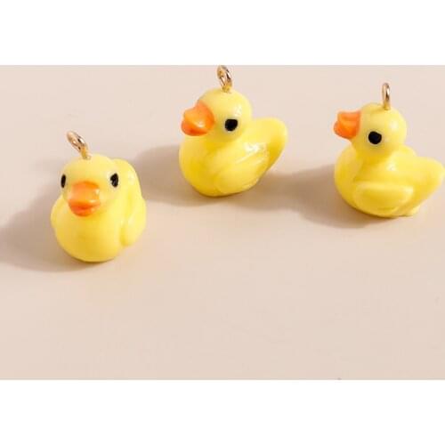 10pcs 18*21mm Gold Color Pin Yellow Duck Charms for Necklaces Earrings Making Accessories Animal Charms Jewelry Making Craft