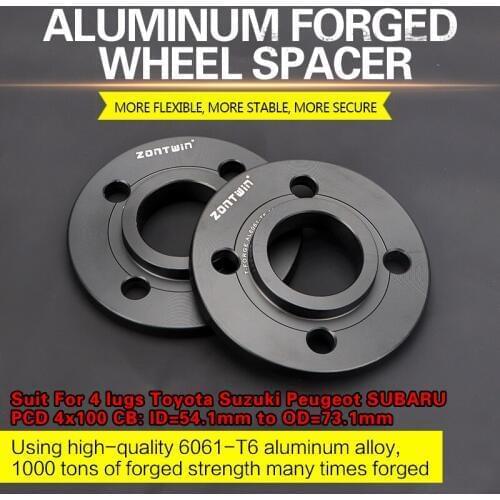 2/4 Pieces 3/5/8/10/12mm Wheel Spacer Adapters PCD 4x100 CB ID=54.1mm to OD=73.1mm for 4 lugs Toyota Suzuki Peugeot SUBARU Car