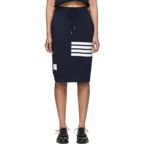 2021 Fashion Brand TB THOM Skirts Women High Waist Slim Skirts Knee-Length Pencil Skirt Cotton Casual Sport Short Skirt