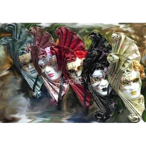 3d mosaic Carnival Masks Venice 5D Full Square Round drill DIY Diamond Painting Rhinestone of pictures love Embroidery art AZ673