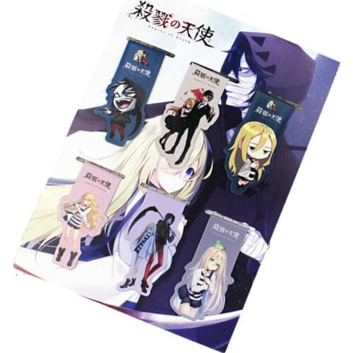 6pcs Angels of Death Anime Magnetic Bookmark Cartoon Magnet Bookmark Child Student Kawaii Gift Bookmarks Office Stationery