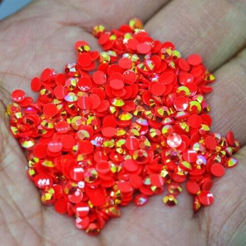 AB Red 14 Facets Flat Back Resin Jelly Rhinestone For Garment,Nail Art Jewelry Making,DIY Diamond Painting,Bling Bling Crafts