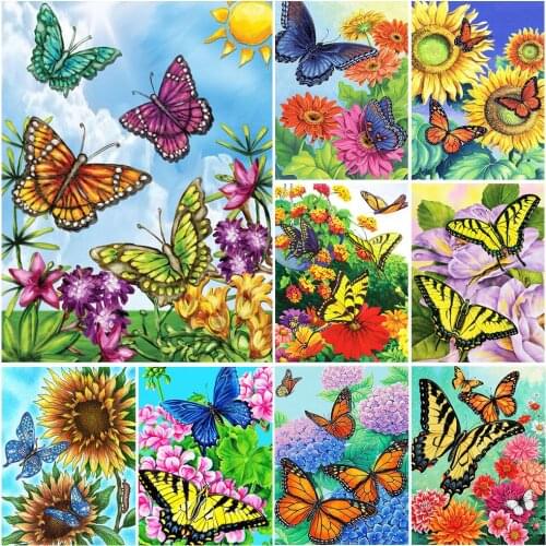 Diamond Embroidery Butterfly Diamond Painting Animals Mosaic Flower Picture Crafts Cross Stitch Kit Wall Sickers Home Decoration