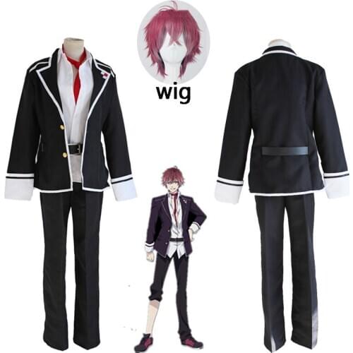 Anime Diabolik Lovers Sakamaki Ayato Cosplay Costume School Uniforms Halloween Party Wear Outfit Blazer Pants Tie Belt