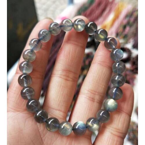 Free shipping Noble jewelryset 8mm Natural Quartz Labradorite Crystal stone Beads Bracelet