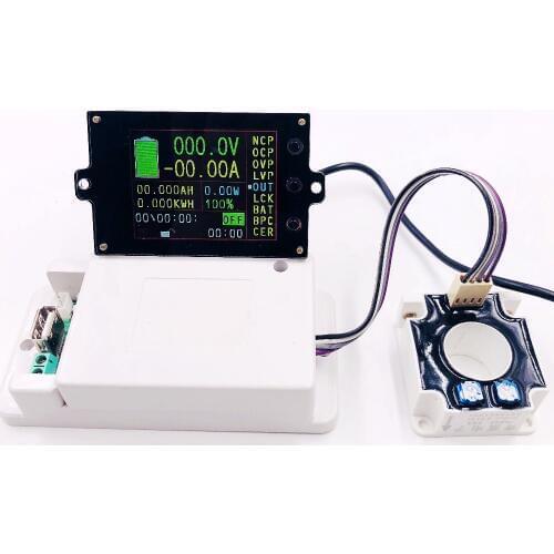 DC 500V 100A 200A 500A Wireless Voltage Meter Ammeter Solar Battery Charging Coulometer Capacity Power Detector Tester